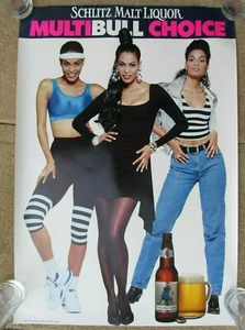 Hot Girl Schlitz Malt Liquor Beer Poster Sign 1991 New Mancave Multibull Choice - Picture 1 of 4