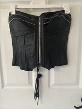 Milwaukee Leather Women's XL Black Leather Zipper Front Corset