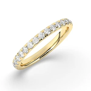 18K Yellow Gold, E/VS, Lab-Grown Round Cut Diamond Eternity Ring - Bild 1 von 22