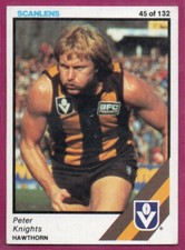 1984 VFL AFL SCANLENS FOOTBALL CARD - 45 Peter KNIGHTS (HAWTHORN HAWKS)
