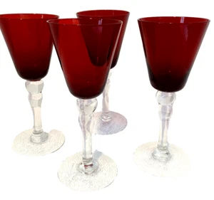 Juego de 4 copas de vino tinto rubí - Imagen 1 de 4