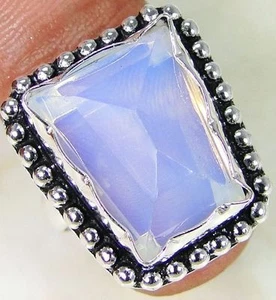 Opalite4 & 925 Silver Handmade Fashionable Ring Size O & gift box - Picture 1 of 2