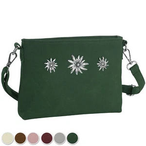 Trachten Umhängetasche Handtasche mit Edelweiß Velours Dirndl Damen Oktoberfest - Bild 1 von 25