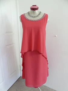CAPTURE Coral Overlay DRESS Size Aus 12 NWT Embellished Party Cocktail Wedding - Bild 1 von 7