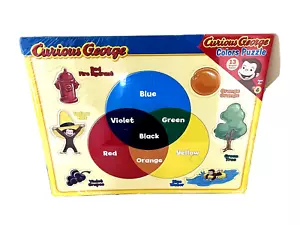 Curious George COLORS Puzzle Cardboard Children's 12 Pieces BRAND NEW from 2013 - Picture 1 of 4