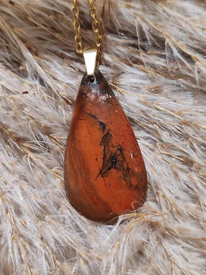 Pendentif en Jaspe rouge - Photo 1/4