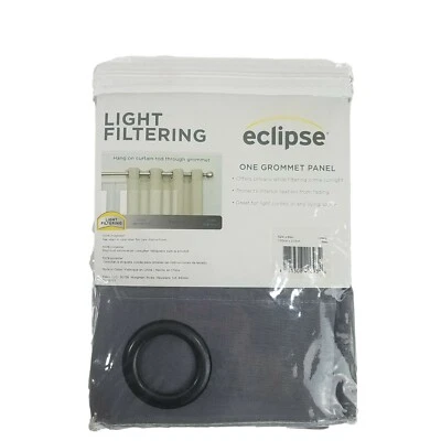 Eclipse Light Filtering Grommet-Top Curtain 2 Panels Liberty Grey each 52” X 84” - Image 1 of 4