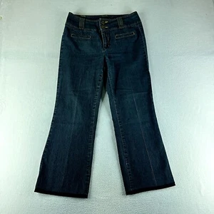 Bisou Bisou Womens Pants Size 10 (26x32) Black Stretch Chambray Bootcut - Picture 1 of 14