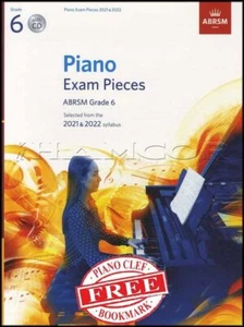 ABRSM Piano Grade 6 2021-2022 Music Book/CD + FREE Key Signature Bookmark - Picture 1 of 7
