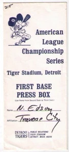 1984 Detroit Tigers ALCS Press Media Envelope Tiger Stadium Great Graphics - Picture 1 of 2