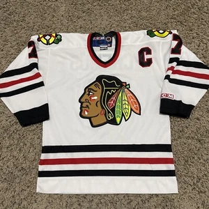 Vintage CCM Chris Chelios Chicago Blackhawks Jersey Hockey Boys Youth L/XL NHL - Picture 1 of 7