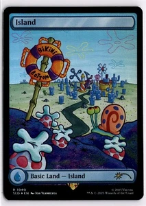 MTG SpongeBob SquarePants Secret Lair Island 1940 Foil Basic Lands Under the Sea - Picture 1 of 2
