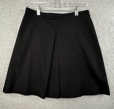 Piazza Sempione A-Line Skirt Skirt IT Size 42 US 6 Black Pleats Knee Length Wool - Image 1 of 4