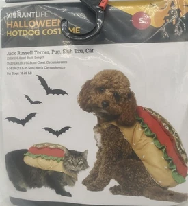 Disfraz de perro/gato de Halloween Hot Dog pequeño 10-20 libras - Imagen 1 de 6