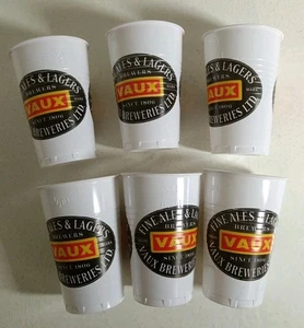 Vaux Breweries Fine Ales & Lagers Plastic Beer Drinks Party Cups Man Cave Rare - Picture 1 of 15