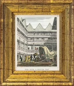 Miniatur Stahlstich London koloriert um 1840 mit Rahmen - Bild 1 von 2