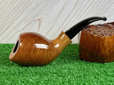 Pipa artesanal Gregory Clemons con cuerno grande prístina a mano alzada, apenas ahumada. USA Foto 1 de 4