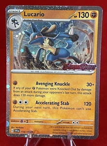 Lucario 114/198  Cosmos Holo Scarlet & Violet Stamped Pokémon TCG Near Mint - Picture 1 of 3