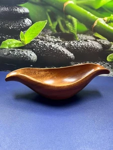 Mid-Century Modern hand carved genuine MonkeyPod wood bowl - Picture 1 of 7