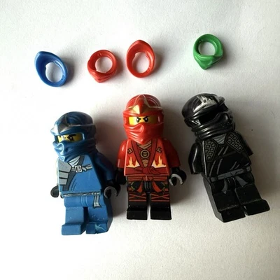 LEGO Ninjago Kai -Jay Zx -Cole ZX Minifig Lot Set Minifigures 2012-2013 Red Blue - Image 1 of 4
