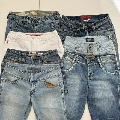 Lote (7) Pantalones Cortos Capri Bermudas Y2K De Colección — Angels l.e.i Mudd Bubblegum YMI Foto 1 de 4