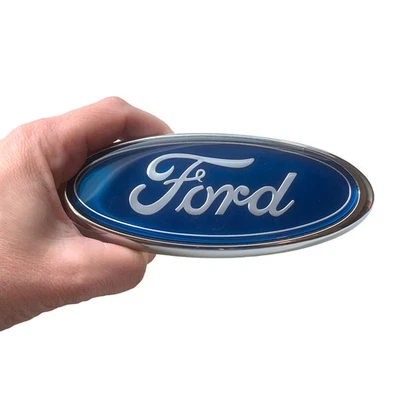 Ford Fiesta Front Grille Emblem Badge 2011 2012 2013 Blue Chrome Oval Logo - Image 1 of 4