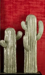 Kaktus stehend Bühnendeko Ornament silber bemalt Haus 47,5cm & 61cm - Bild 1 von 8