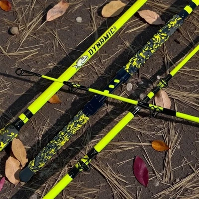 Caña de pescar dinámica para gatos: HÍBRIDA (fibra de vidrio/carbono). 7 pies, 2 pulgadas, mediano-pesado, 2 piezas Foto 1 de 4