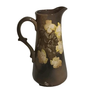 Art Nouveau Ceramic Pitcher Floral  - Picture 1 of 6