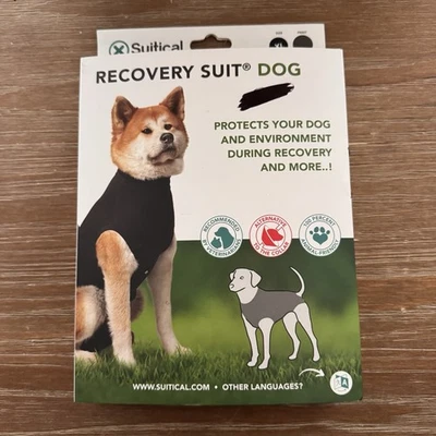 SUITICAL Recovery Suit for Dogs Size XL Body Shirt Surgery Black - Image 1 of 4