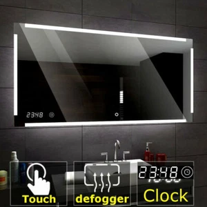 RYGA Badspiegel mit LED Beleuchtung Spiegel Heizmatte Touch Sensor Uhr A10 - Bild 1 von 4