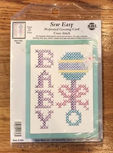 Greeting Card Cross Stitch Baby #2703 Needle Magic Sew Easy - Picture 1 of 2