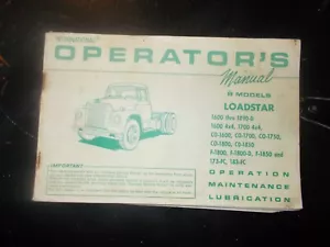 1960s INTERNATIONAL LOADSTAR OWNERS MANUAL - Bild 1 von 1