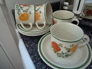 TAZAS Y PLATILLOS ROYAL DOULTON LAMBETHWARE OTOÑO MAÑANA X 4 - Imagen 1 de 2