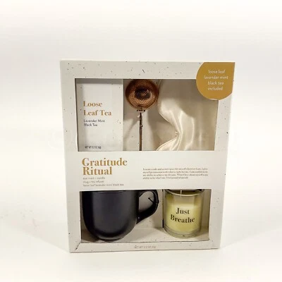 Gratitude Ritual Eye Mask Candle Infuser Loose Lavender Mint Black Tea Gift Set - Image 1 of 4