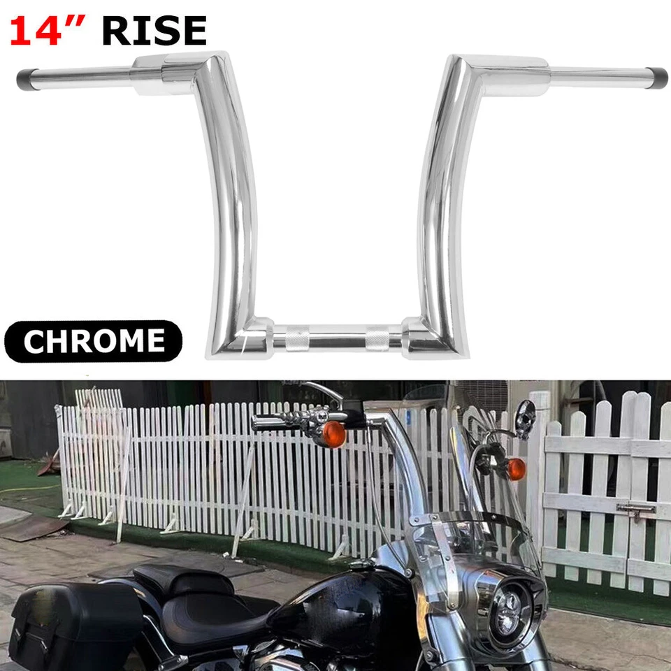 14'' Ape Hanger Fat Bars 2" Handlebar For Harley-Davidson Touring Softail New Foto 1 de 4