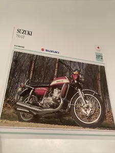 Suzuki GT750 1972 750 Gt Tarjeta Moto Desde Colección Atlas Japón - Imagen 1 de 2