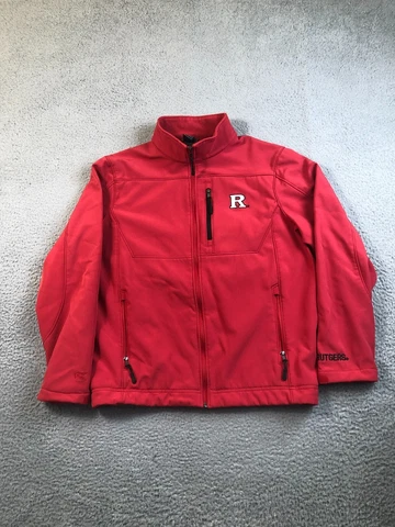 Rutgers Scarlet Knights Soft Shell Jacket Adult Large Red Full Zip Long Sleeve Cover