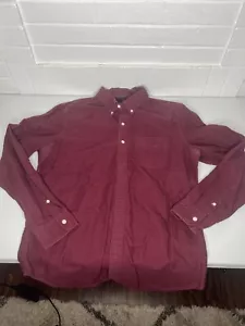 American Eagle Mens Soft Classic Fit Button Up Red Dress Shirt Medium - Picture 1 of 2