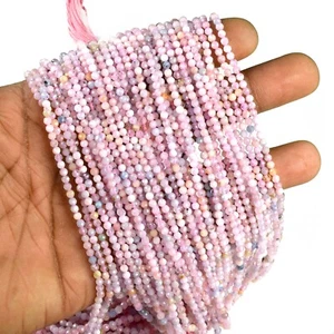 4mm Round Faceted Natural Pink Opal Stone Loose Beads 12 Inches 1 mm Hole Beads - Picture 1 of 6