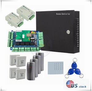 4-Door Control Kit with Reader/Switch/Power Unit/Key Fob/280kg Magnetic Locks - Picture 1 of 10