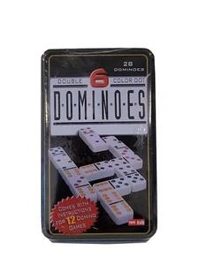 DOMINOES DOUBLE 6 COLOR DOT ,NEW, UNOPENED CANISTER - Picture 1 of 3