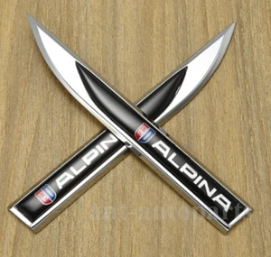 Par de calcomanías de pegatinas emblema de metal Alpina insignia de coche maletero automático puerta trasera - Imagen 1 de 1