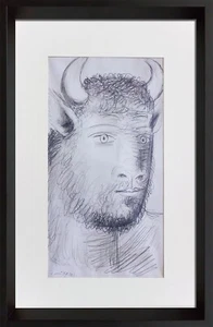 Pablo PICASSO Litografía GUERNICA Preparatory Bull Study Edición Limitada con MARCO Incluido - Imagen 1 de 9