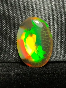 Black Ethiopian Opal With Honeycomb, 19x13 MM 9.80 Ct Cabochon Oval Shape Opal. - Picture 1 of 10