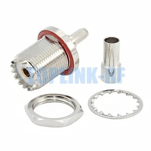 10x UHF SO-239 Female Bulkhead O-Ring RF Connector RG58 LMR195 RG400 RG142 Cable - Picture 1 of 6