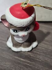 Jasco Lil Chimers Christmas Ornament Kitty Porcelain Bell 2.5" Taiwan NOS Vtg