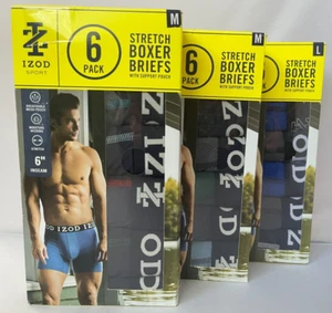 Izod Sport Herren 6" Boxershorts Wicking Suppor Pouch SORTIERT 6er Pack M / L - Bild 1 von 13