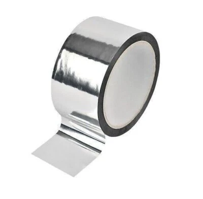 Aluminium Foil Tape Insulation Rolls Heat Duct Self Adhesive 50 75 100mm x 50M - Image 1 of 4