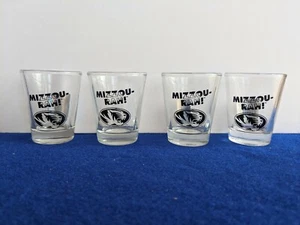 Lot of 4 University of MISSOURI TIGERS MIZZOU-RAH Shot Glasses Football Basketba - Picture 1 of 2